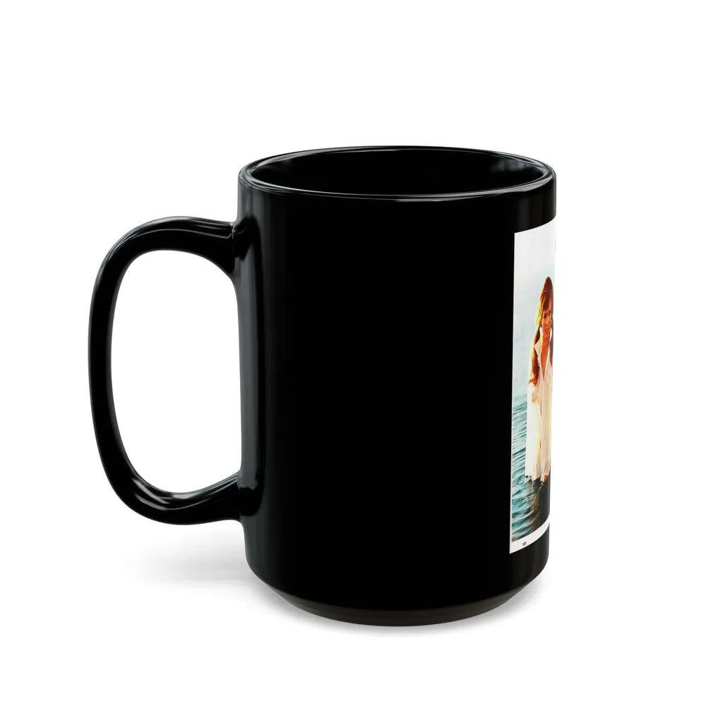 Gila Golan #128 - See through white wet top 1 (Vintage Female Icon) Black Coffee Mug-Go Mug Yourself