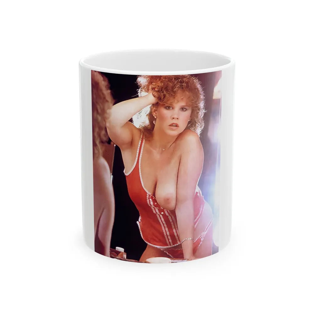 Linda Blair #138 - Partially Topless (Vintage Female Icon) White Coffee Mug-11oz-Go Mug Yourself