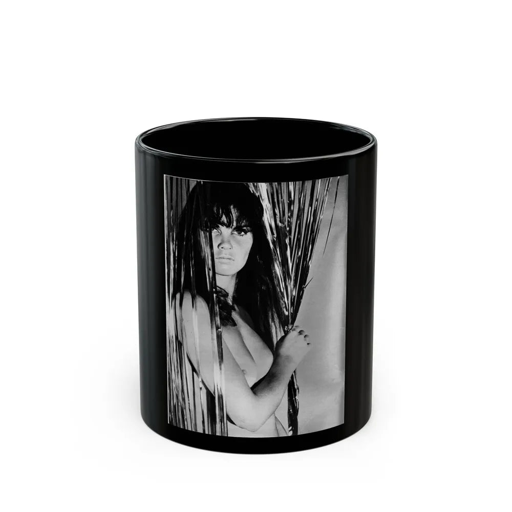 Caroline Munro #254 (Vintage Female Icon) Black Coffee Mug-11oz-Go Mug Yourself