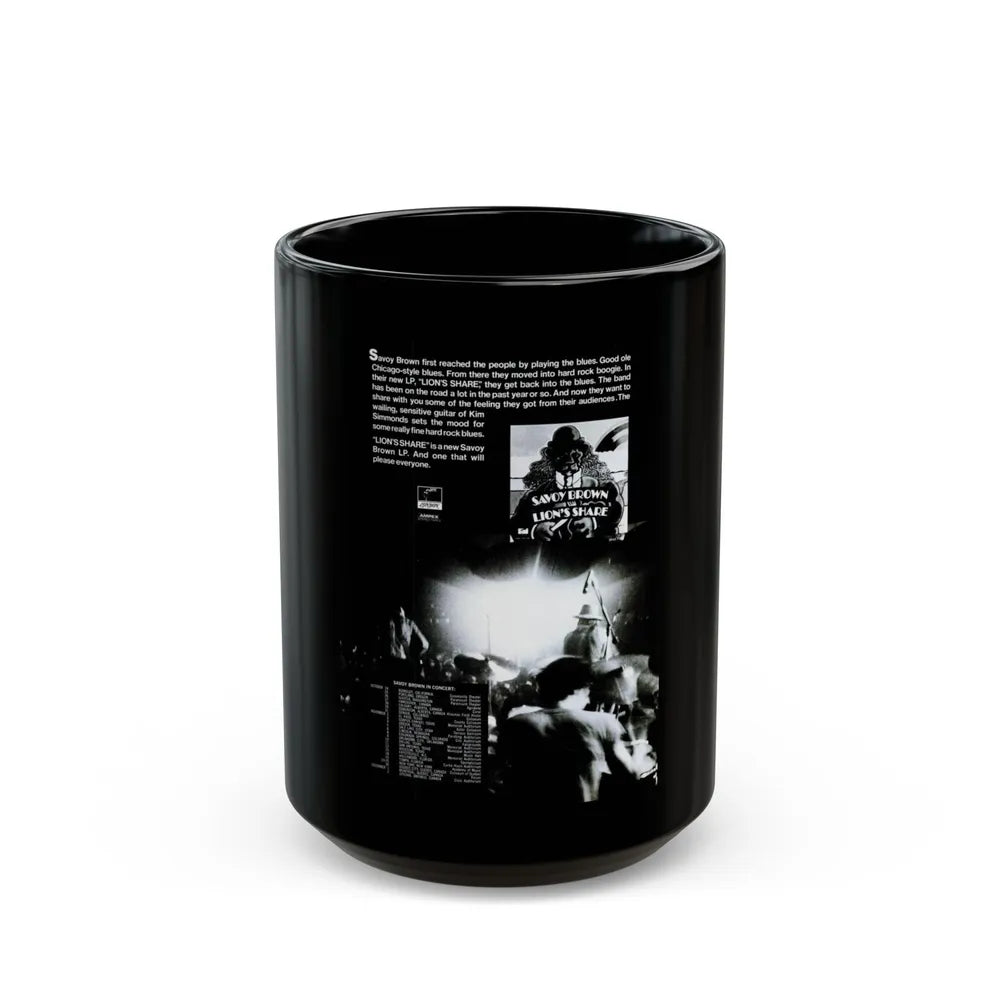 Savoy Brown 1972 (Music Poster) Black Coffee Mug-15oz-Go Mug Yourself