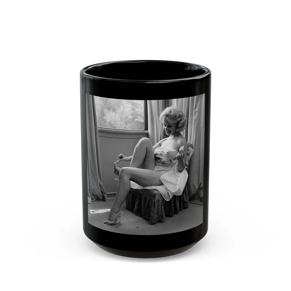 Greta Thyssen #70 (Vintage Female Icon) Black Coffee Mug-15oz-Go Mug Yourself