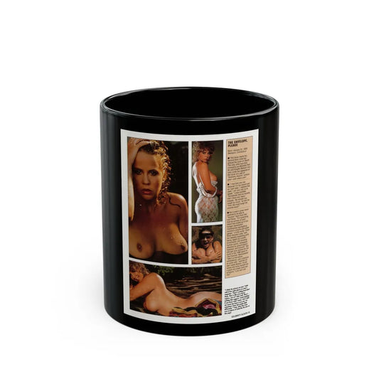 Linda Blair #300 - Celebrity Sleuth Mag. - 1 Page 4 Photos with, article (Vintage Female Icon) Black Coffee Mug-11oz-Go Mug Yourself