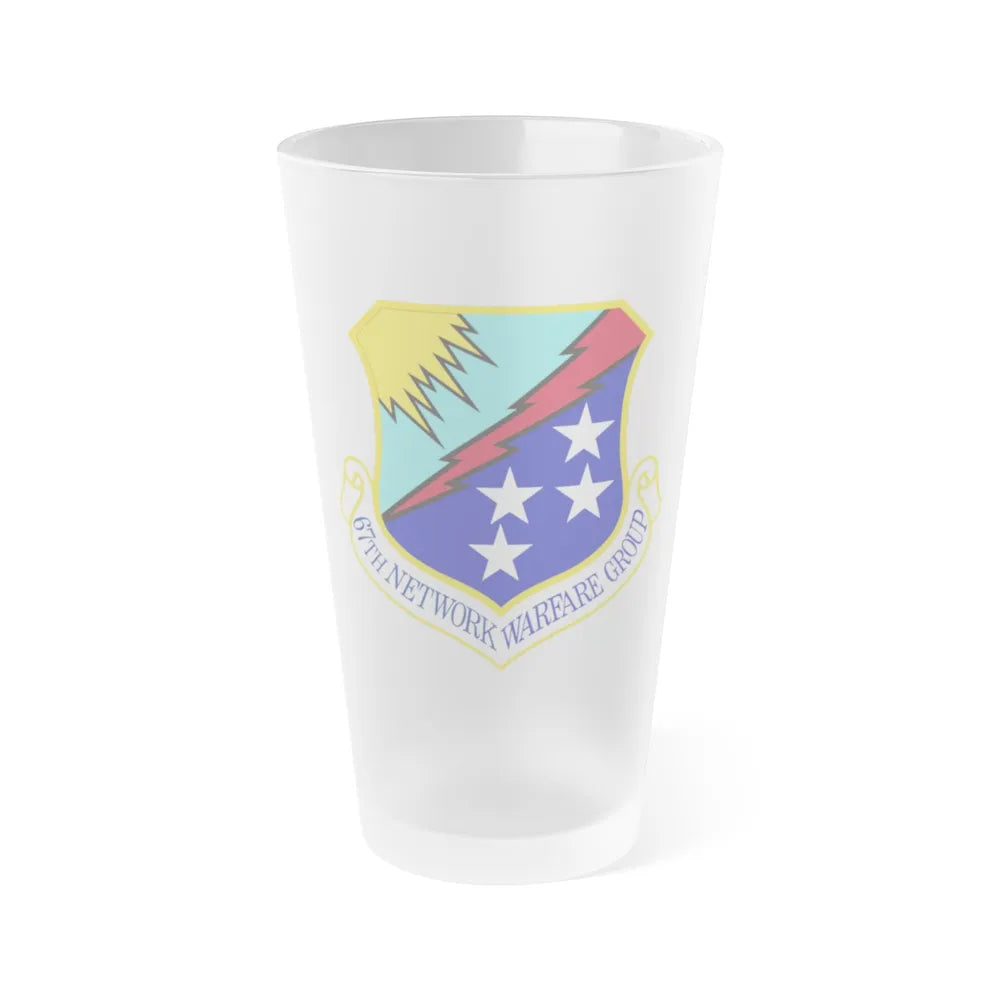 67th Network Warfare Group (U.S. Air Force) Frosted Pint Glass 16oz-16oz-Frosted-Go Mug Yourself