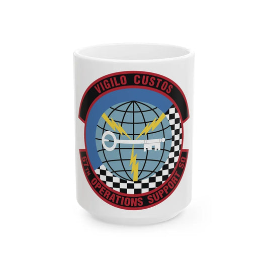 67th Operations Support Squadron (U.S. Air Force) White Coffee Mug-15oz-Go Mug Yourself