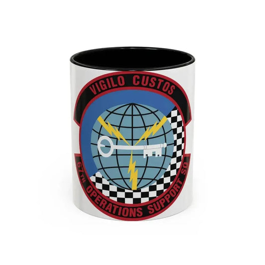 67th Operations Support Squadron (U.S. Air Force) Accent Coffee Mug 11oz Black - Go Mug Yourself