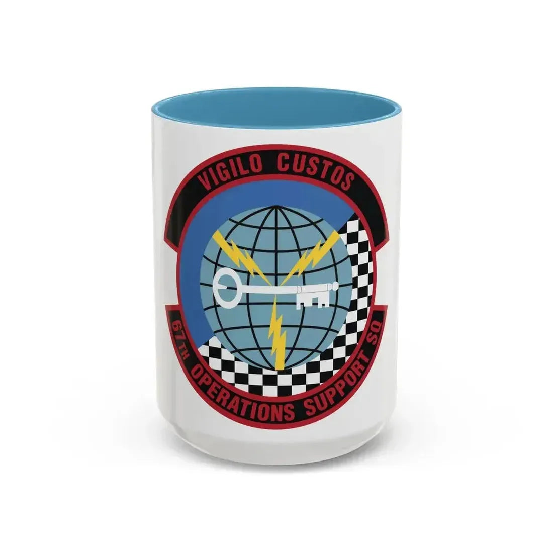 67th Operations Support Squadron (U.S. Air Force) Accent Coffee Mug 15oz Light Blue - Go Mug Yourself