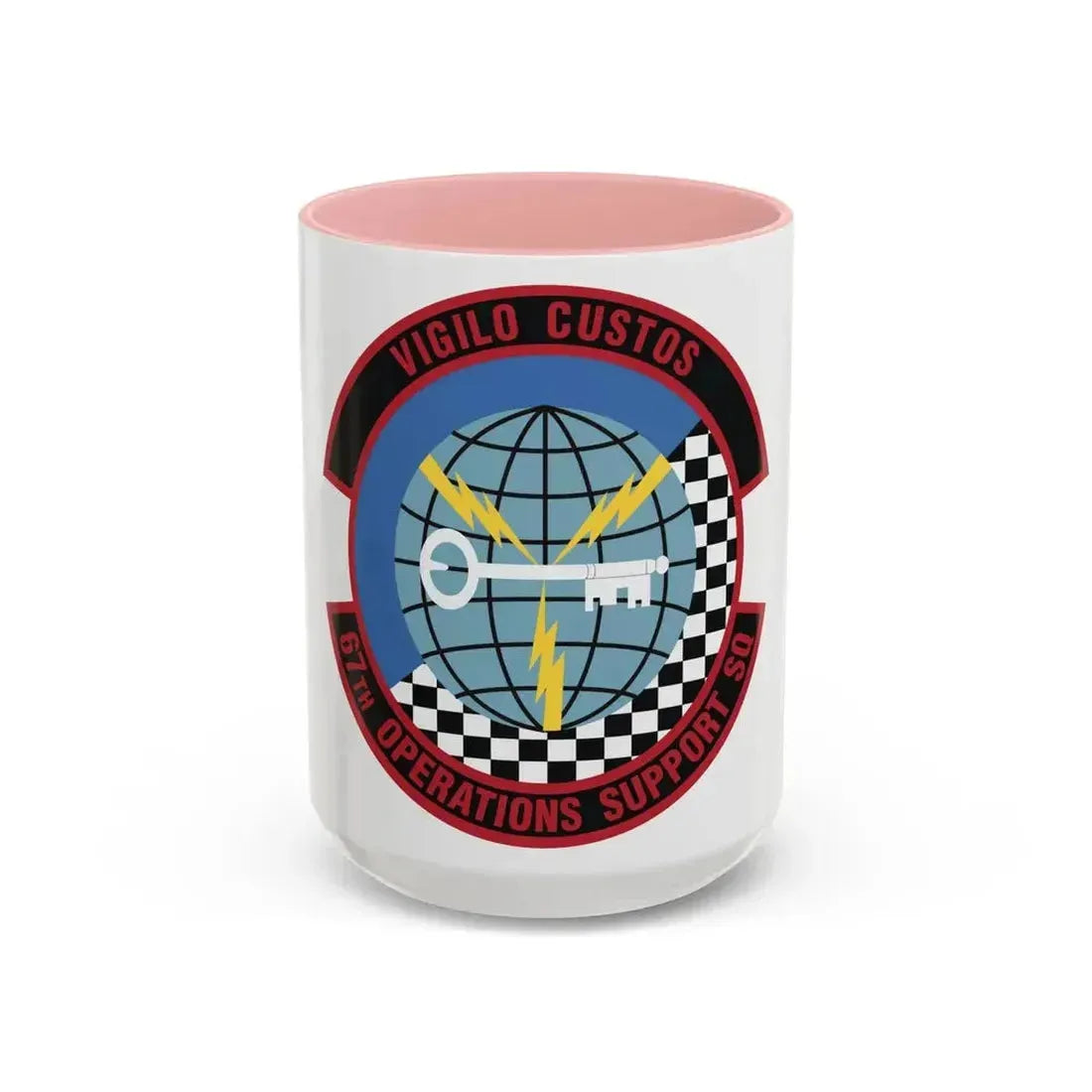 67th Operations Support Squadron (U.S. Air Force) Accent Coffee Mug 15oz Pink - Go Mug Yourself