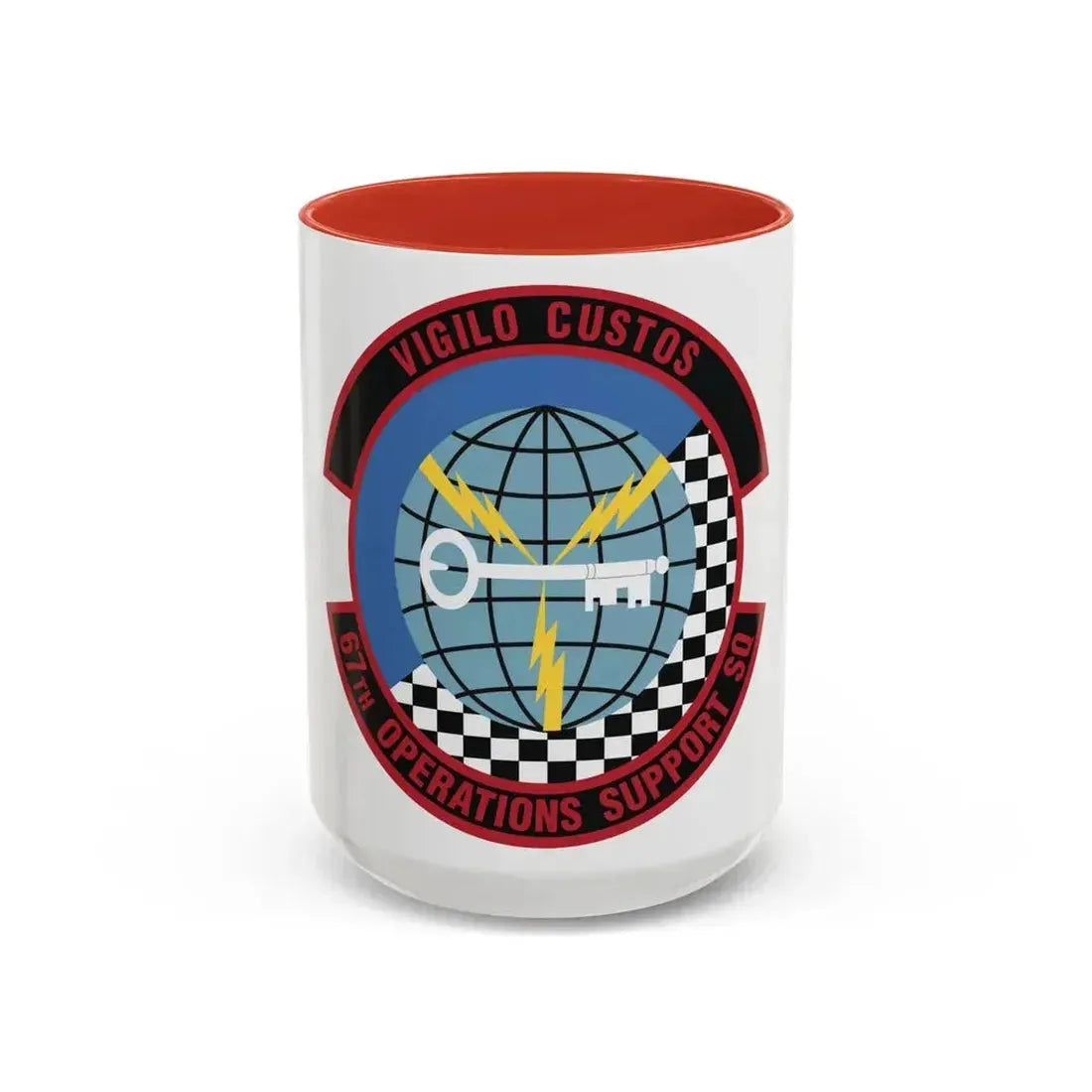 67th Operations Support Squadron (U.S. Air Force) Accent Coffee Mug 15oz Red - Go Mug Yourself
