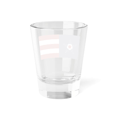 Flag of the United States pentagonal arrangement and Pennsylvania keystone symbol (United States) Shot Glass 1.5oz