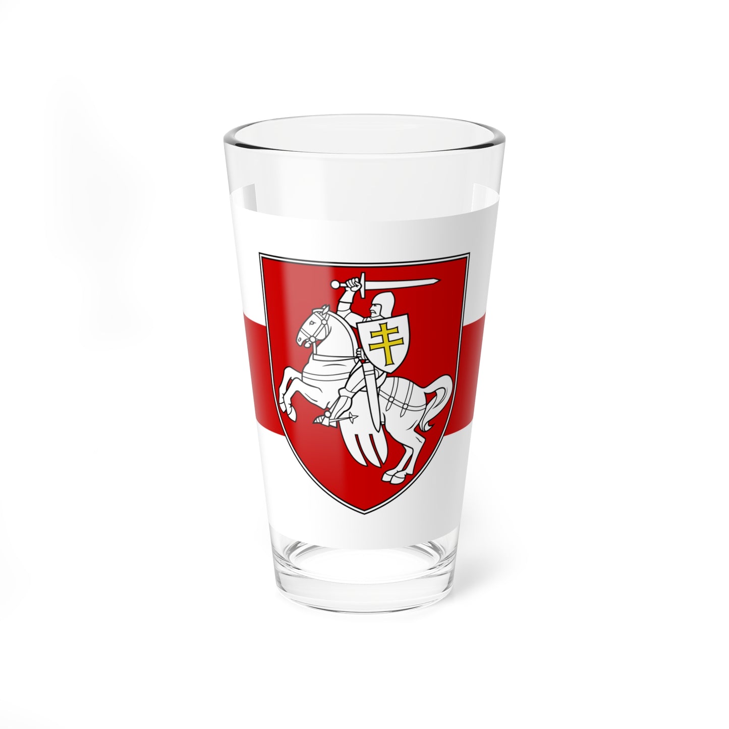 Flag of Belarus w-r-w with Arms 2020 3-2 (Belarus) Pint Glass 16oz