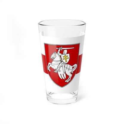Flag of Belarus w-r-w with Arms 2020 3-2 (Belarus) Pint Glass 16oz