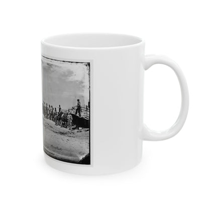 Battery Reynolds. Five 10-Inch Siege Mortars Against Wagner (U.S. Civil War) White Coffee Mug