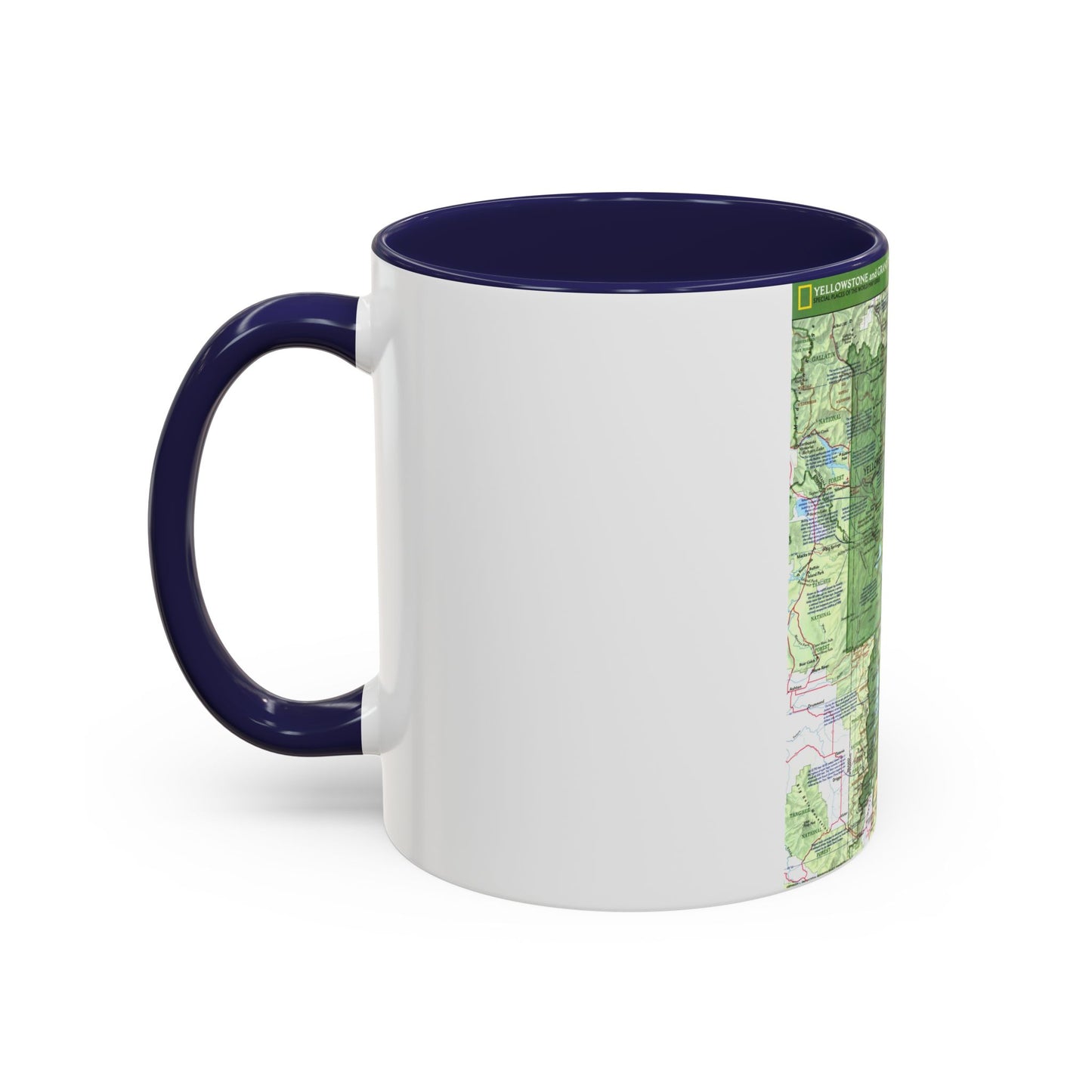 États-Unis - Yellowstone et Grand Teton 1 1989) (Carte) Tasse à café Accent