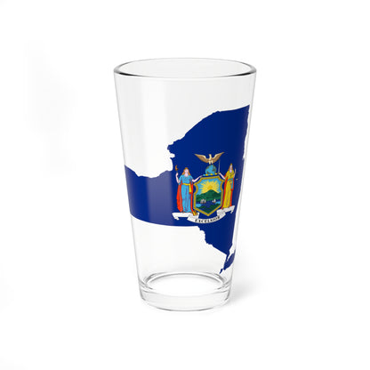 Flag map of New York 1909-2020 (United States) Pint Glass 16oz