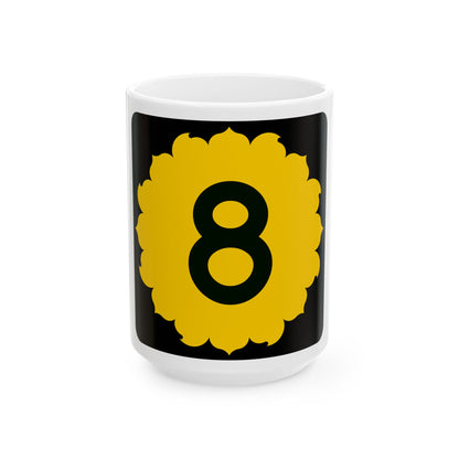 K-8 (Kansas) (Road Sign) White Coffee Mug