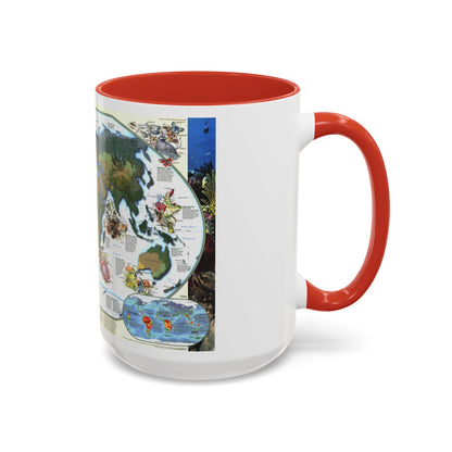 World Map - Diversity of Life (1999) (Map) Accent Coffee Mug