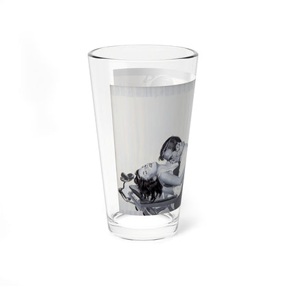 Love at the Dentist's Office, Men's Magazine Illustration - Pint Glass 16oz