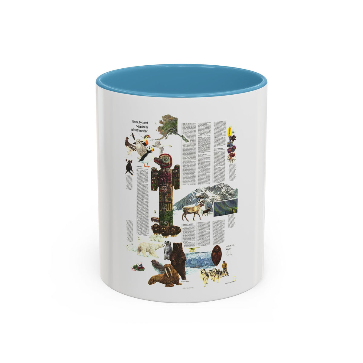USA - Alaska, Beauty and Beasts (1975) (Map) Accent Coffee Mug