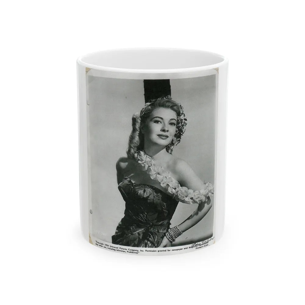 Lori Nelson #58 - Printed & Scanned (Vintage Female Icon) White Coffee Mug-11oz-Go Mug Yourself