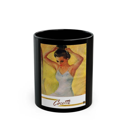 Corette, advertisement, Cosmopolitan, May 1947 - Black Coffee Mug-11oz-Go Mug Yourself