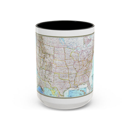USA - The United States (1968) (Map) Accent Coffee Mug