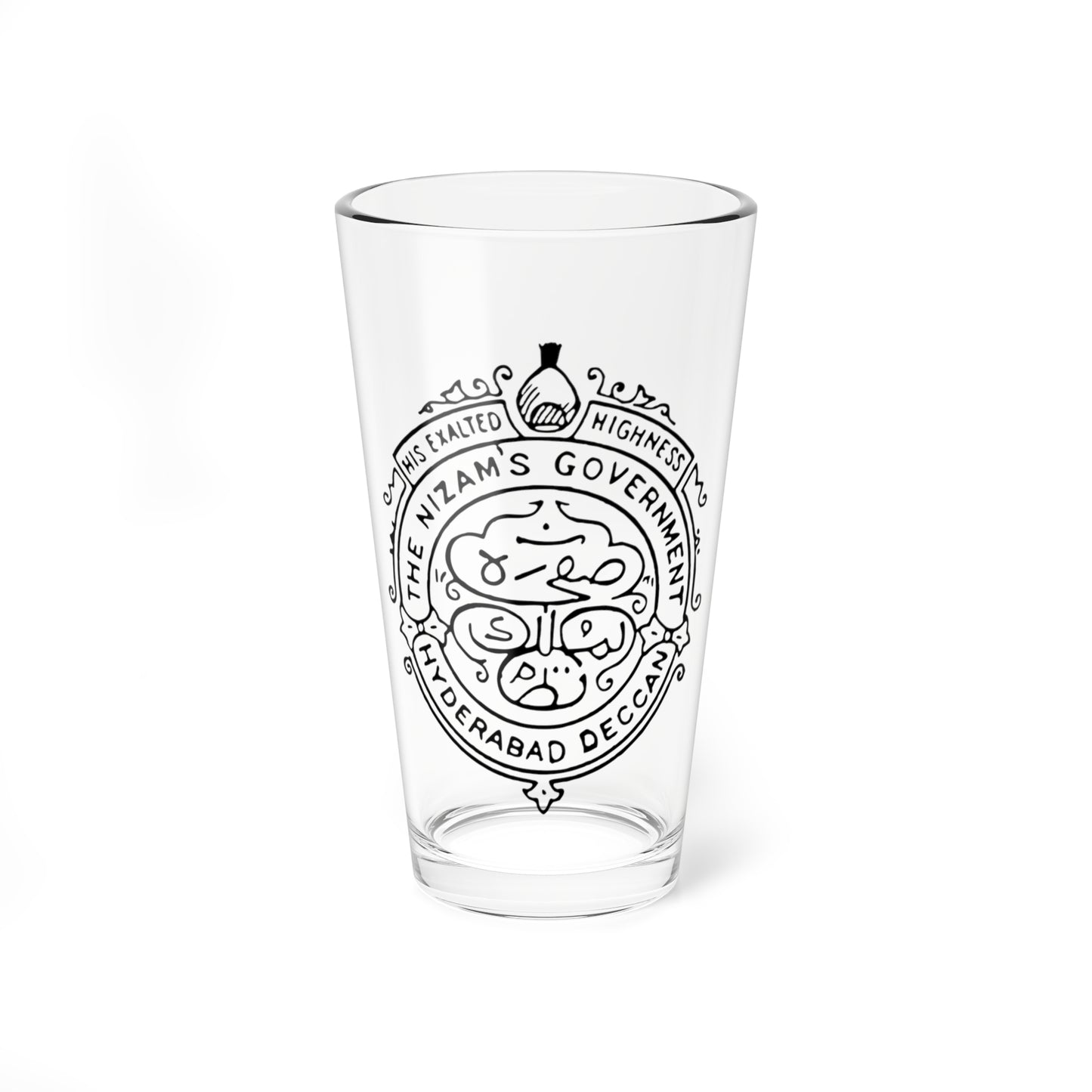 State emblem of Hyderabad (India) (Coat of Arms) Pint Glass 16oz
