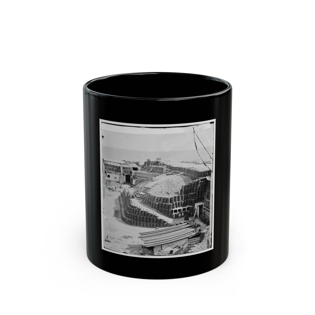 Charleston, S.C. Interior Of Fort Sumter With Gabions; Another View (U.S. Civil War) Black Coffee Mug
