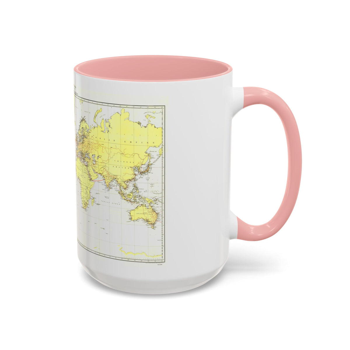 Submarine Cables of the World (1896) (Map) Accent Coffee Mug