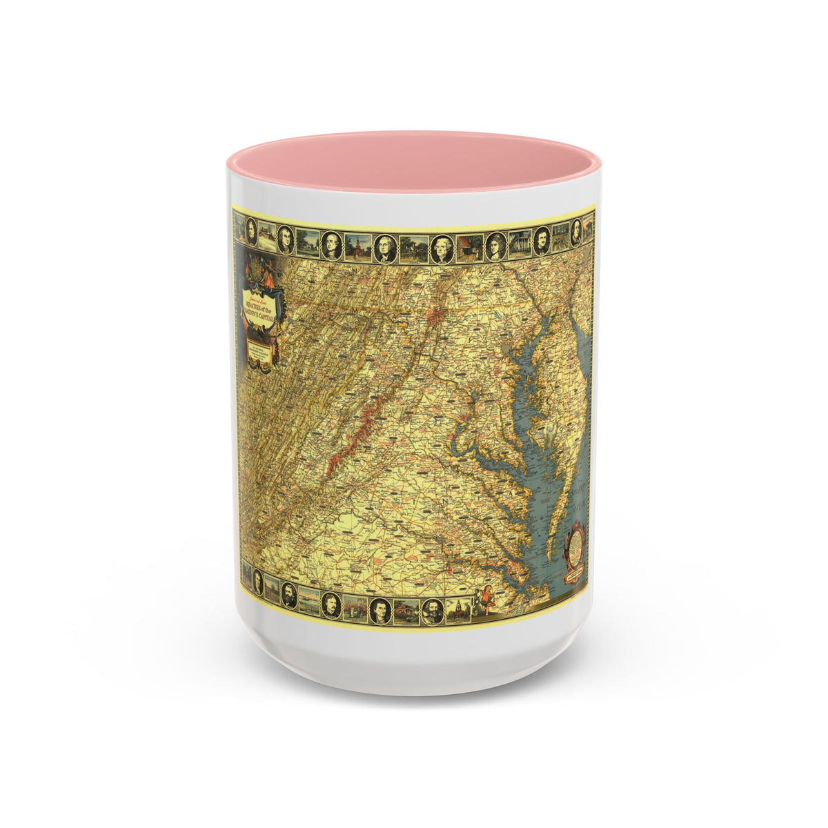 USA - Washington, Historic and Scenic (1939) (Map) Accent Coffee Mug