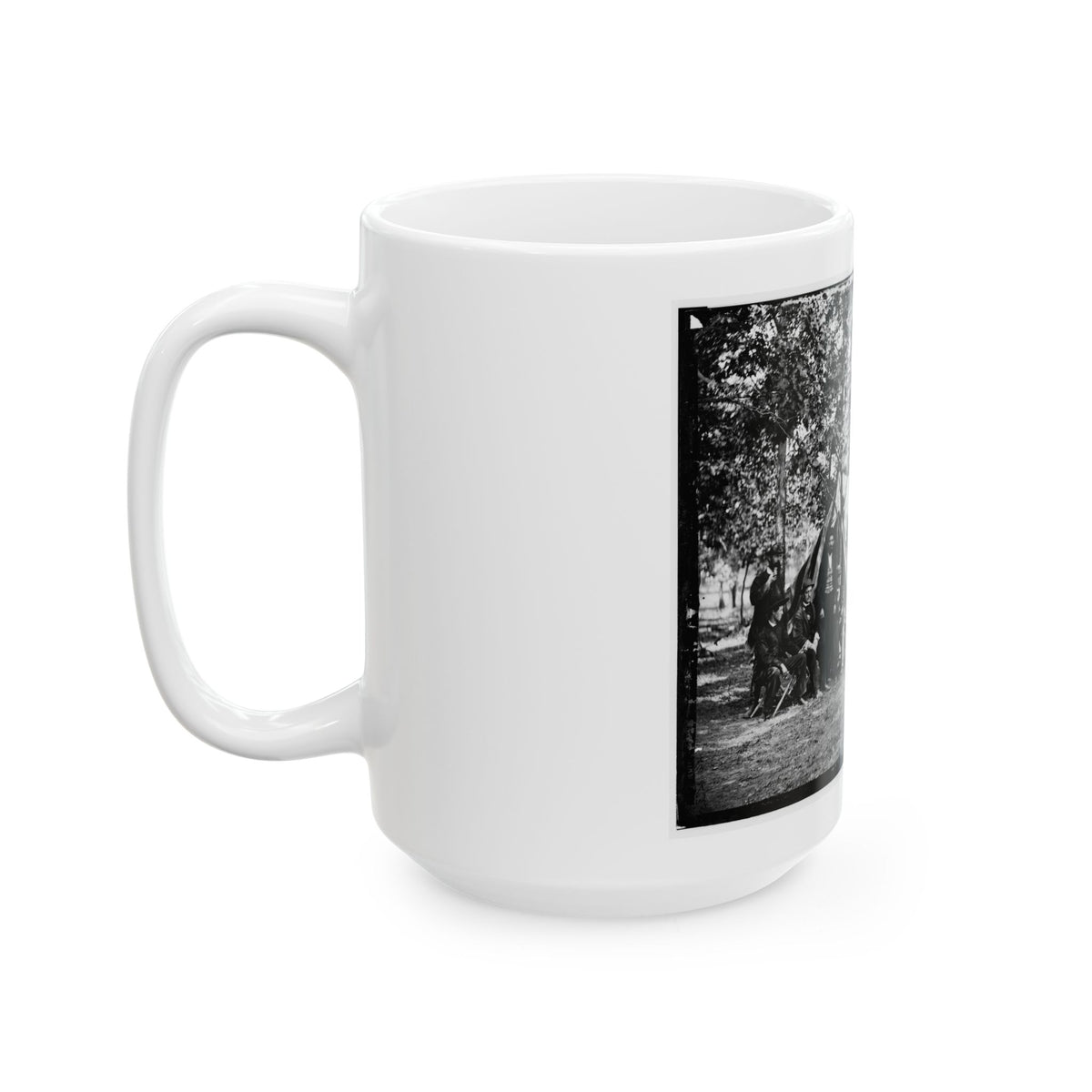 Bealeton, Va. Group At Tent And Wagon Of The New York Herald (U.S. Civil War) White Coffee Mug