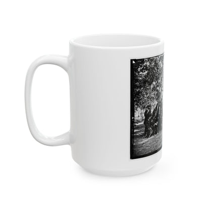 Bealeton, Va. Group At Tent And Wagon Of The New York Herald (U.S. Civil War) White Coffee Mug