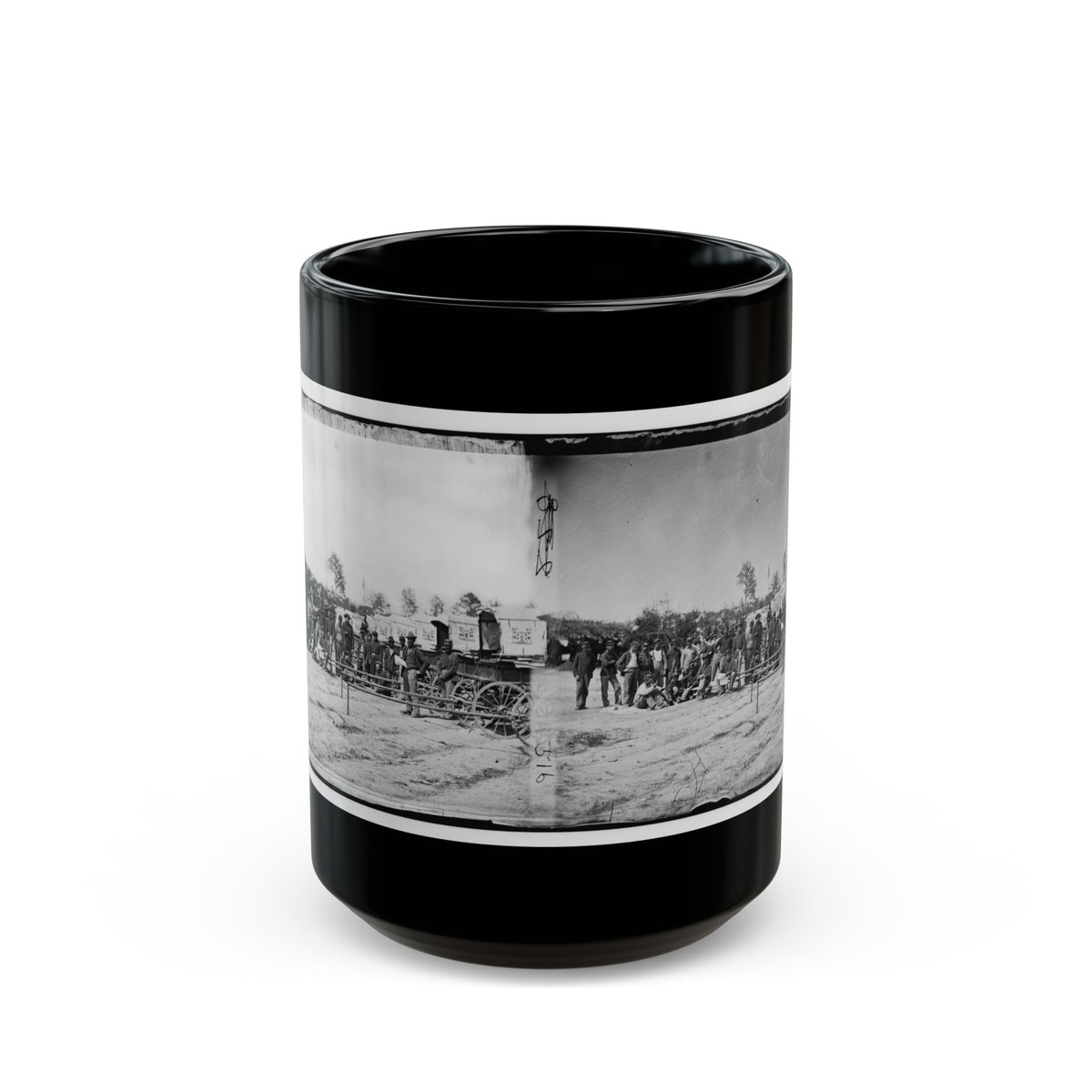 Falmouth, Va. Men And Wagons Of The Engineer Corps Ambulance Train (U.S. Civil War) Black Coffee Mug