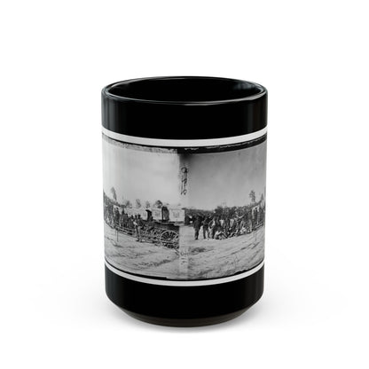 Falmouth, Va. Men And Wagons Of The Engineer Corps Ambulance Train (U.S. Civil War) Black Coffee Mug
