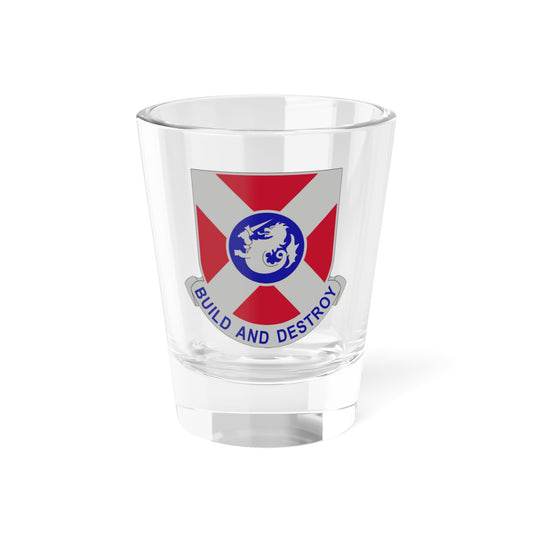 Verre à liqueur du bataillon du génie 391 (armée américaine) 1,5 oz