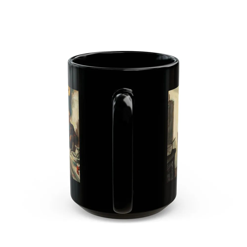 Crowfoot for Luck, Saturday Evening Post illustration - Black Coffee Mug-Go Mug Yourself