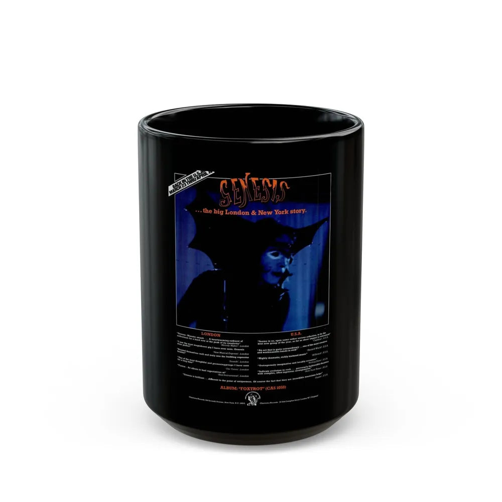 Genesis 1973 (Music Poster) Black Coffee Mug-15oz-Go Mug Yourself