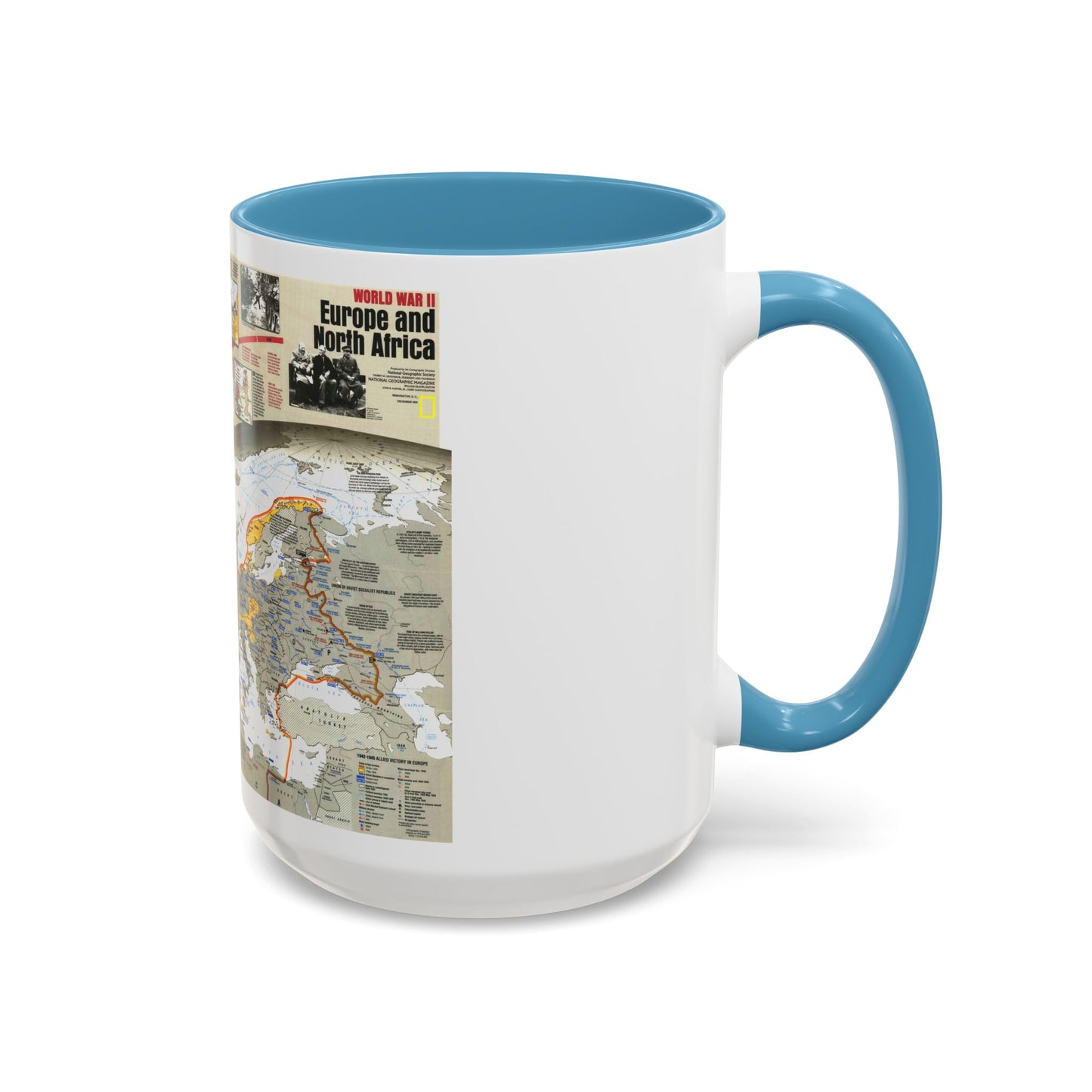 World War II- Europe and North Africa (1991) (Map) Accent Coffee Mug