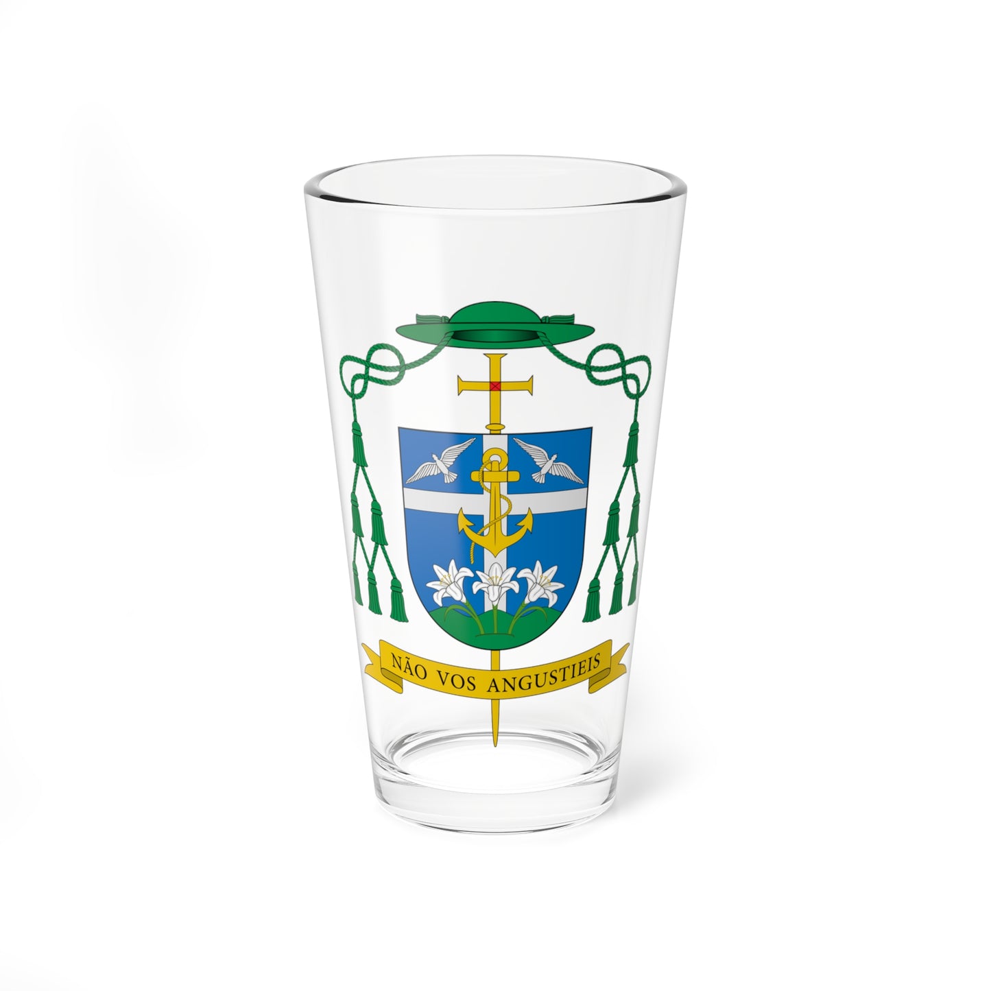 Escudo de Jailton de Oliveira Lino (Spain) (Coat of Arms) Pint Glass 16oz