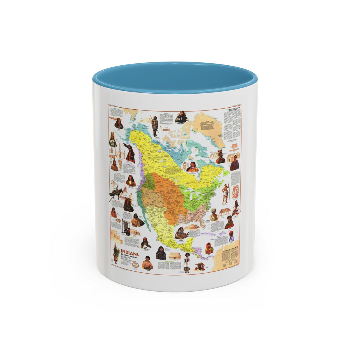 North America - Indians of (1973) (Map) Accent Coffee Mug