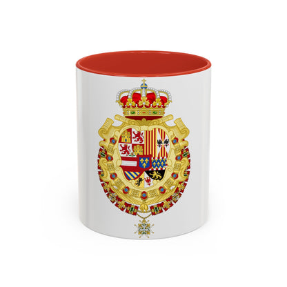 Royal Greater Coat of Arms of Spain (1700-1761) - Accent Coffee Mug