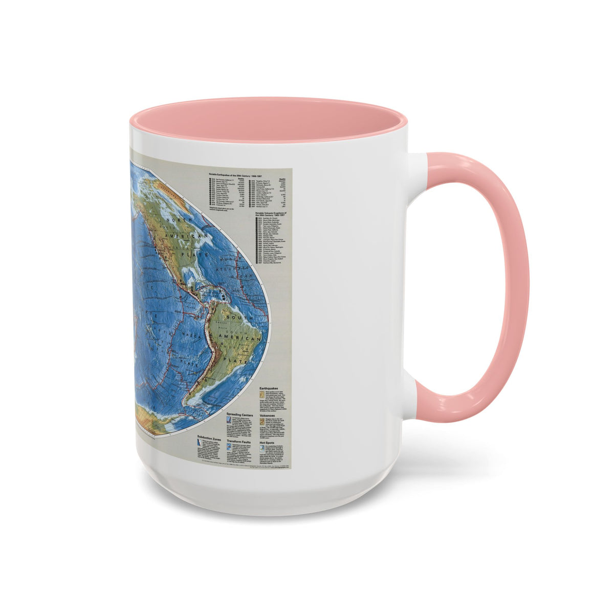 World Map - Tectonic Plates (1999) (Map) Accent Coffee Mug