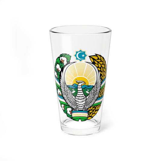 Emblem of Uzbekistan 1992-2010 (Uzbekistan) (Coat of Arms) Pint Glass 16oz