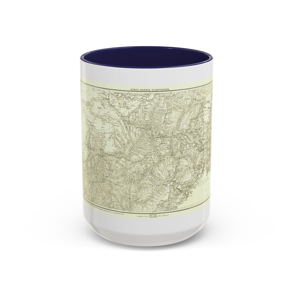 Asia - Kirin, Harbin, Vladivostok (1905) (Map) Accent Coffee Mug