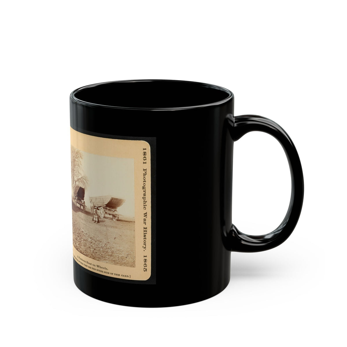 A Pontoon Boat On Wheels (U.S. Civil War) Black Coffee Mug