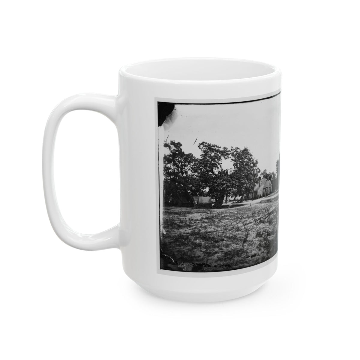 Cold Harbor, Va, Vicinity. W. P. Burnett's House; Tents At Left (U.S. Civil War) White Coffee Mug