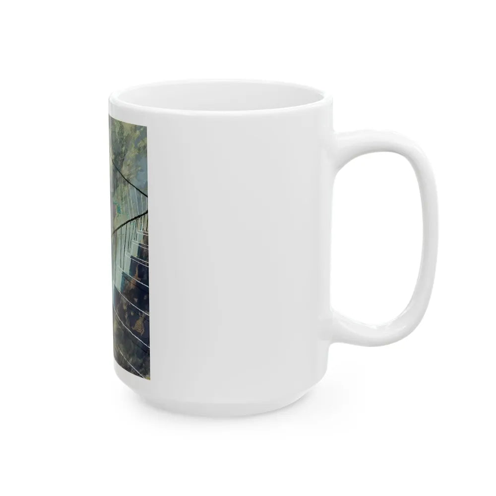 Down the Staircase, story illustration, circa 1955 - White Coffee Mug-Go Mug Yourself