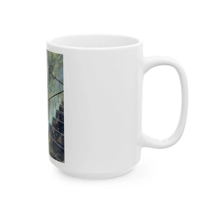 Down the Staircase, story illustration, circa 1955 - White Coffee Mug-Go Mug Yourself