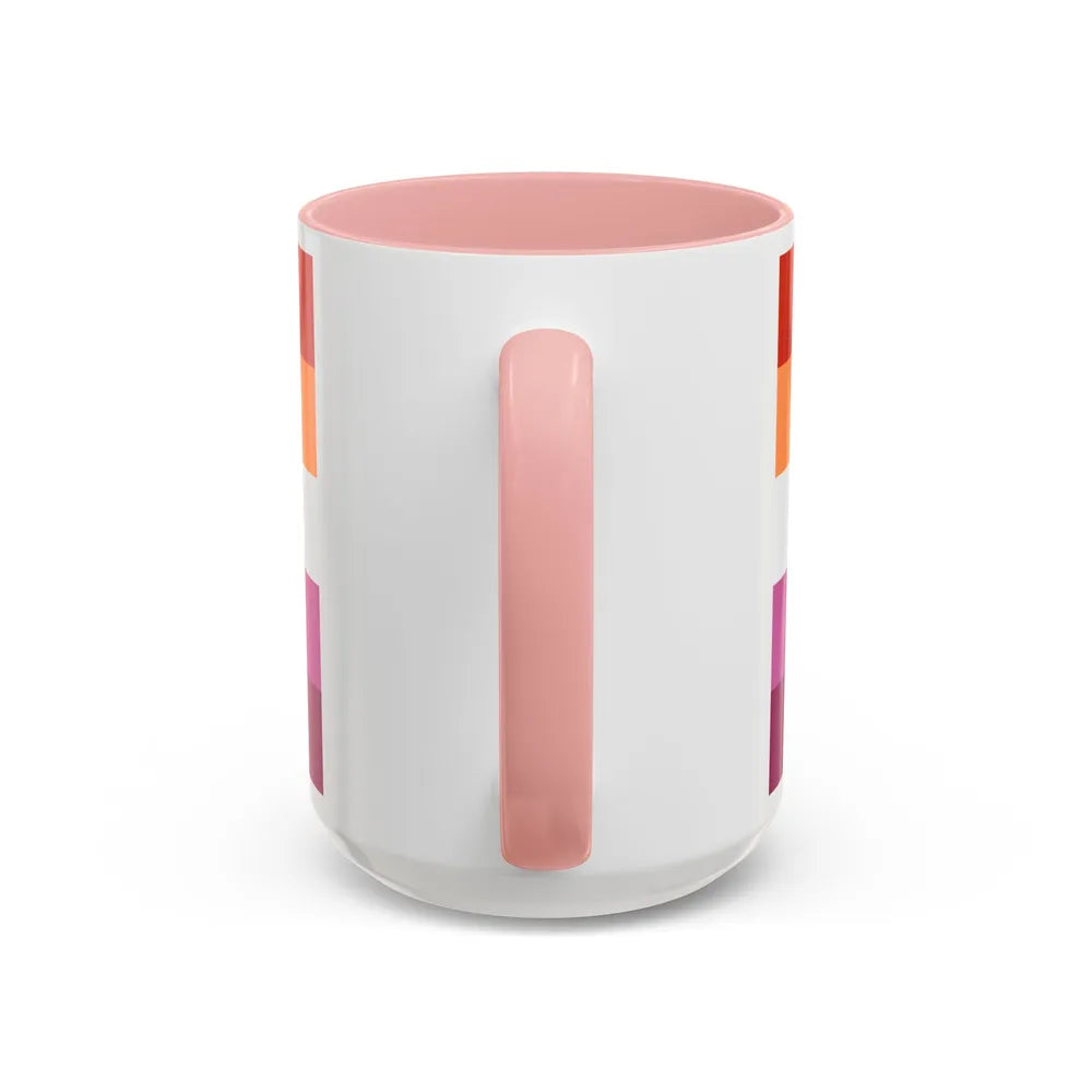 Lesbian 3 Pride Flag - Accent Coffee Mug-Go Mug Yourself