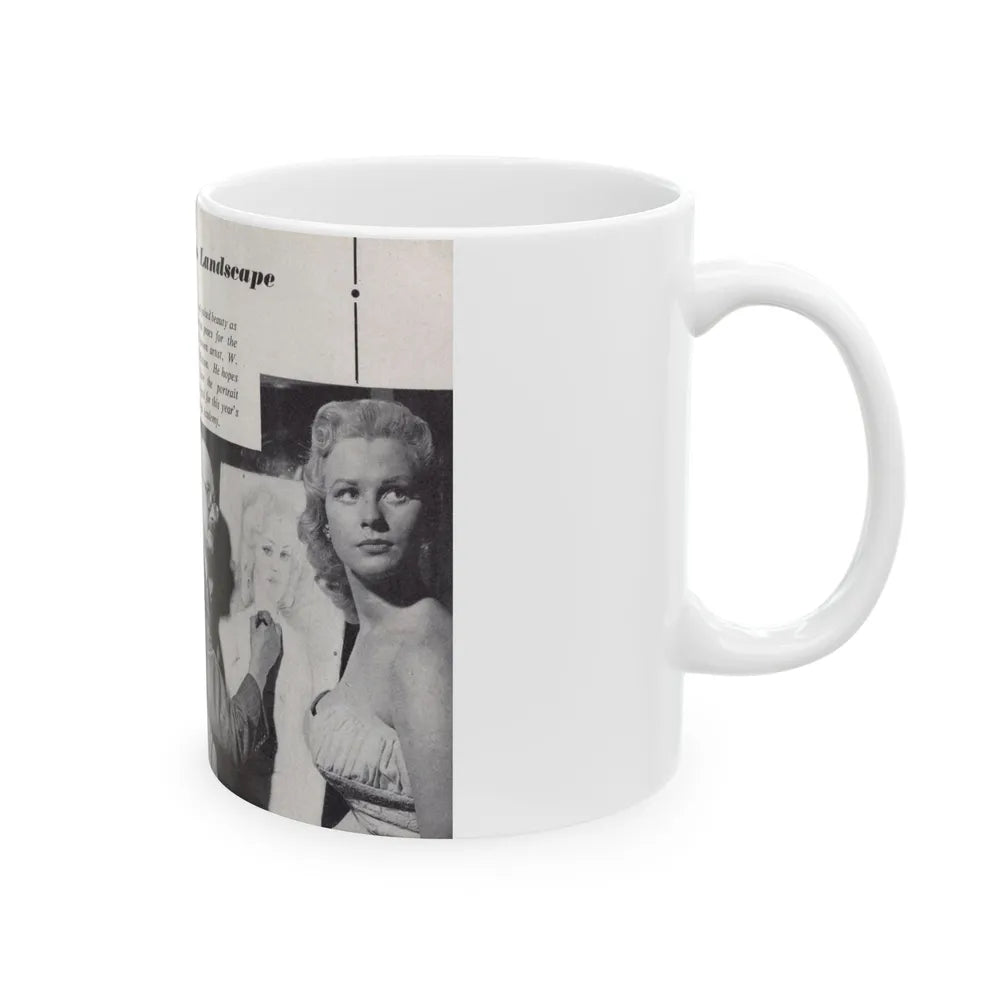 Norma Sykes #160 - 66 PHOTOGRAPHS OF Sabrina U.K. Pocket Mag. Pages 50 & 51 (Vintage Female Icon) White Coffee Mug-Go Mug Yourself