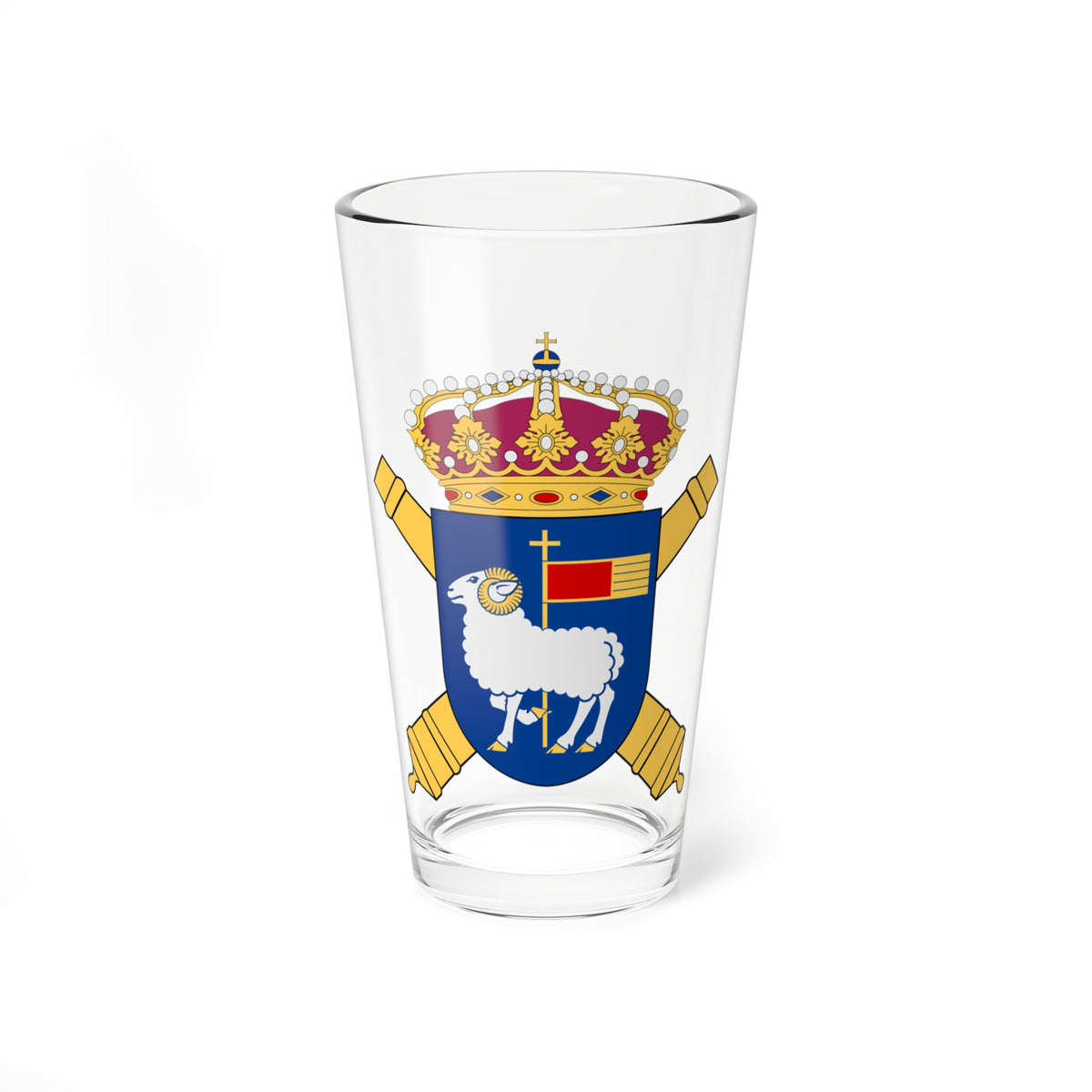 Gotlands artilleriregemente vapen (Sweden) (Coat of Arms) Pint Glass 16oz